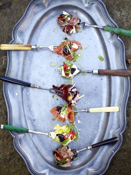 Party forks idea 5 - prawns and Marie Rose sauce