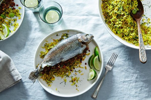 Parvin's tamarind-stuffed fish