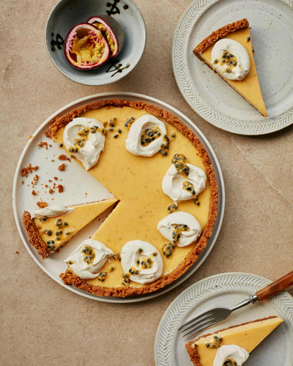 Passion fruit and ginger tart