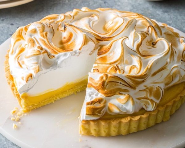 Passion fruit and lemon curd tart