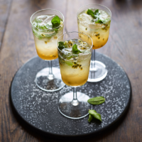 Passion fruit and mint spritzer
