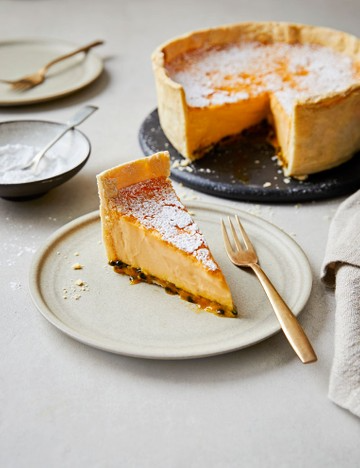 Passion fruit and tonka bean tart