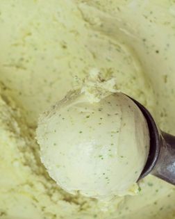Passion fruit cilantro sorbet