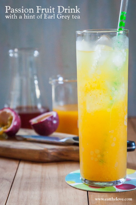 Passion fruit drink with hint of Earl Grey tea