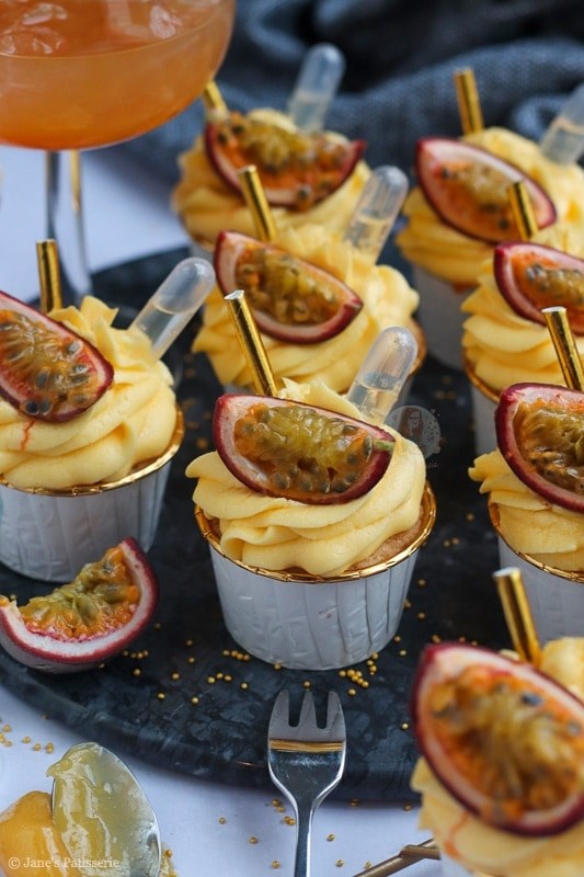 Passion fruit martini cupcakes