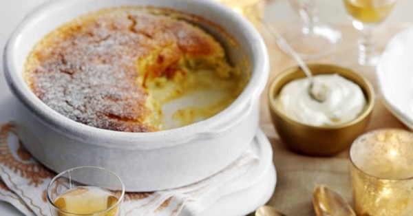 Passion fruit puddle pudding