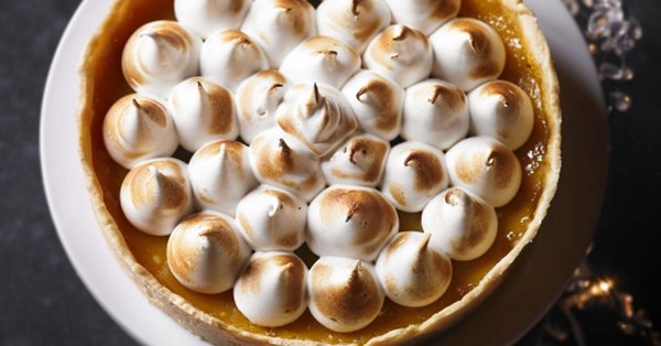 Passion fruit tart with meringue