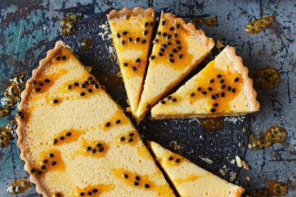 Passionfruit & lime tart