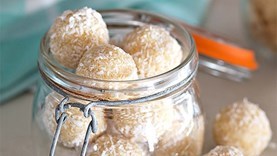 Passionfruit & macadamia coconut truffles [Megan May]