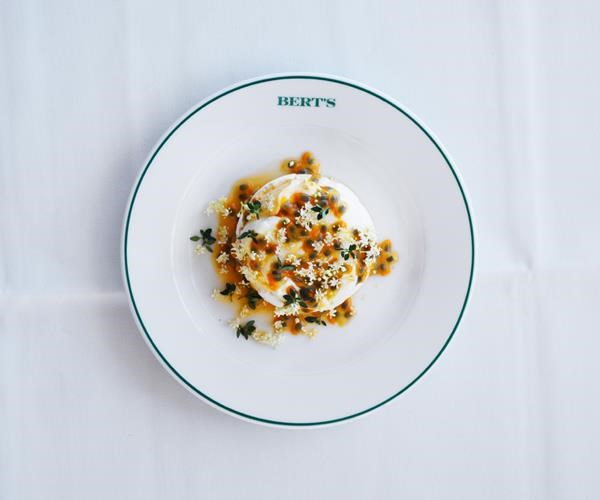 Passionfruit and elderflower Pavlova
