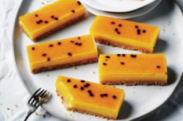 Passionfruit and lemon slice