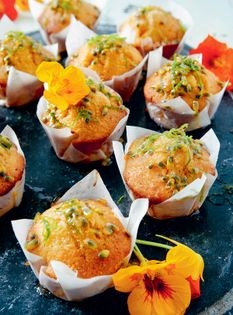 Passionfruit and lime drizzle muffins