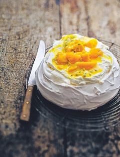 Passionfruit and mango Pavlova
