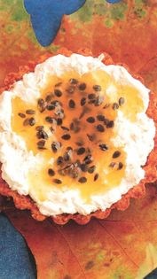 Passionfruit coconut cream tart