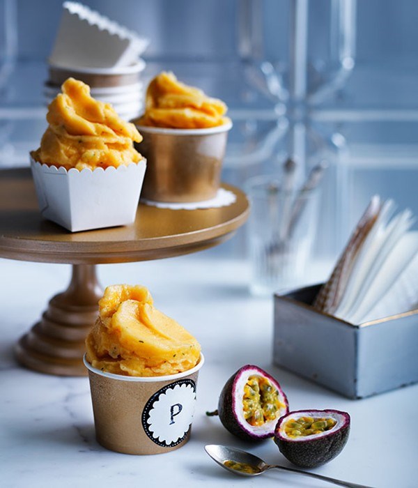 Passionfruit mint sorbetto