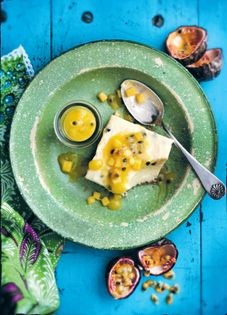 Passionfruit mousse slice
