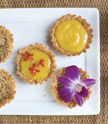 Passionfruit orchid tartlets