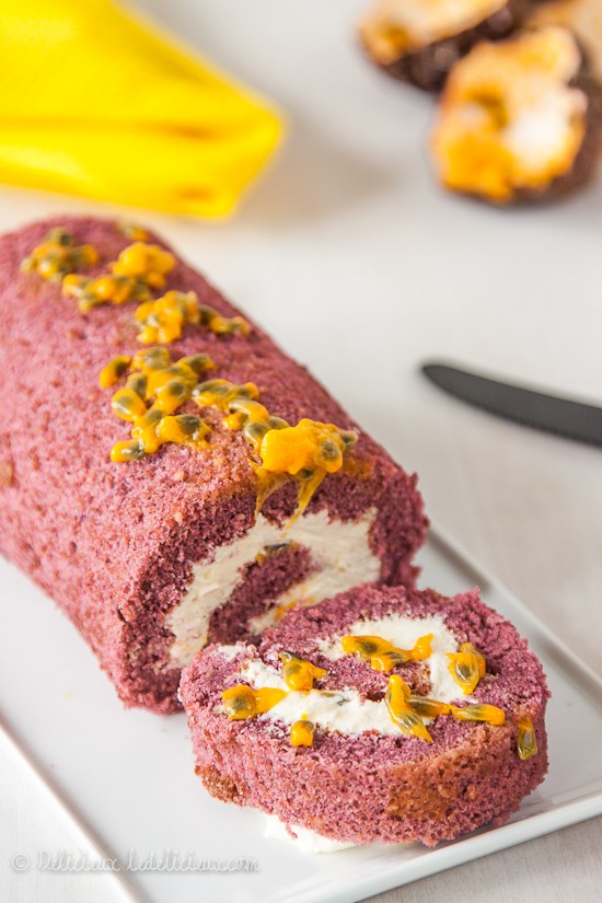 Passionfruit roulade