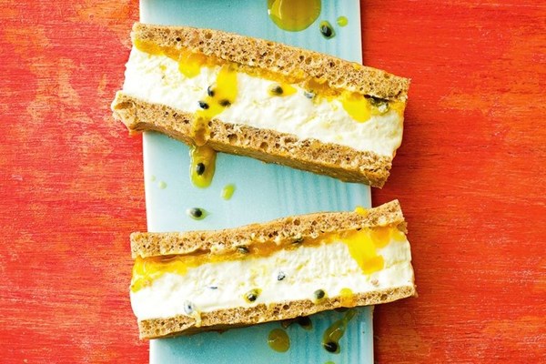 Passionfruit semifreddo sandwiches