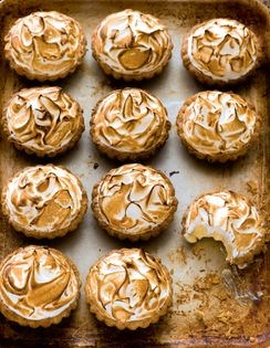 Passionfruit tarts with soft meringue
