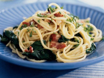 Pasta carbonara florentine