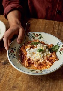 Pasta diavola with burrata & basil