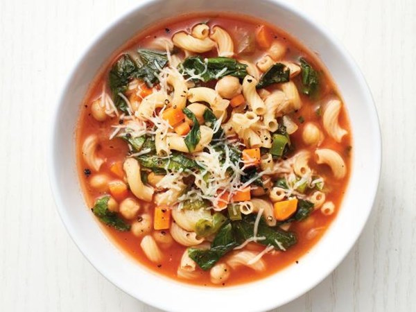 Pasta e fagioli with chickpeas