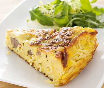 Pasta frittata with broccoli rabe