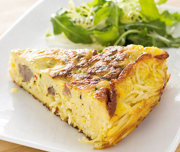 Pasta frittata with broccoli rabe