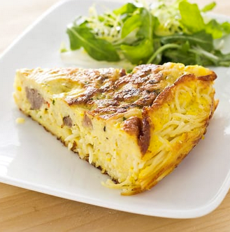 Pasta frittata with broccoli rabe