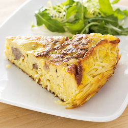 Pasta frittata with sausage and hot peppers