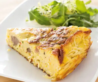 Pasta frittata with sausage and hot peppers