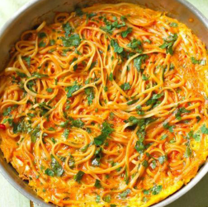 Pasta omelette