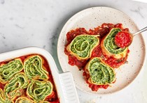 Pasta rotolo with spinach and ricotta