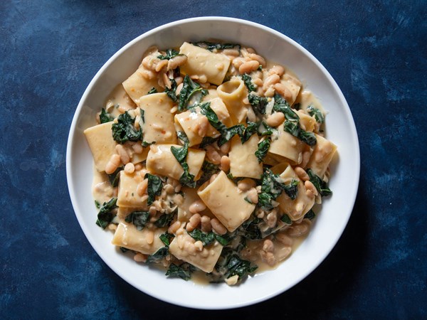 Pasta with beans and greens