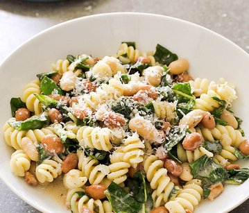 Pasta with beans, chard, and rosemary
