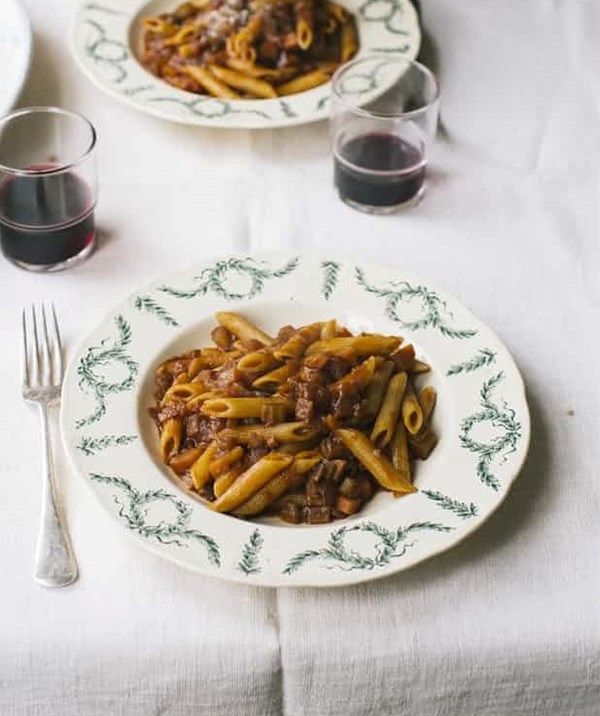 Pasta with braised beef ragu