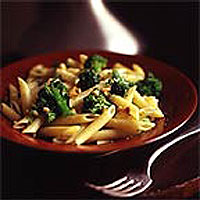Pasta with broccoli, garlic, and chilli