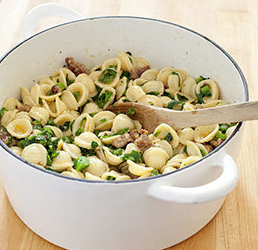 Pasta with broccoli rabe and sausage