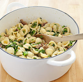 Pasta with broccoli rabe and sausage