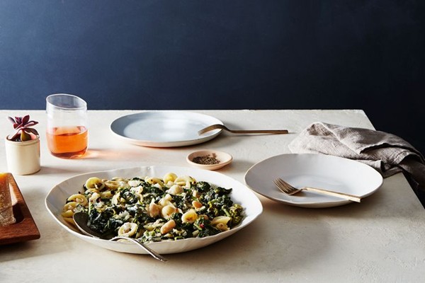 Pasta with broccoli rabe and white bean-anchovy sauce
