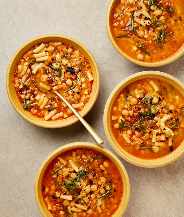 Pasta with chilli, chickpeas and preserved lemon