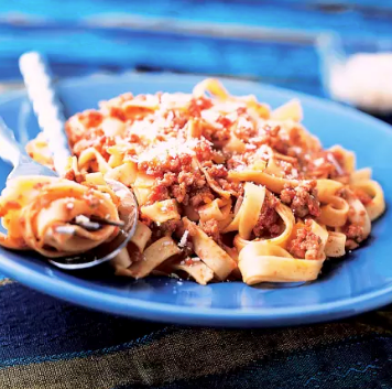 Pasta with classic Bolognese sauce