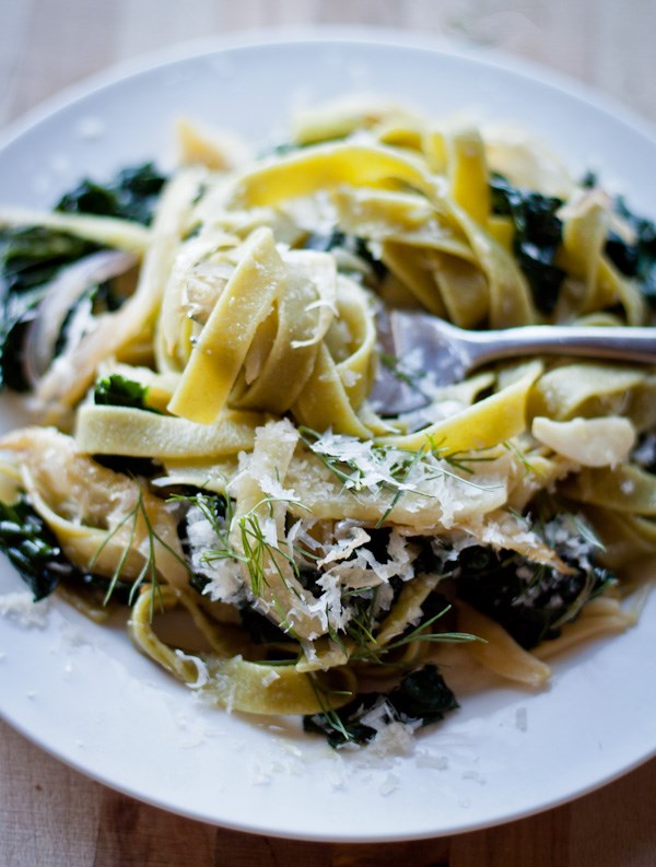 Pasta with fennel, kale, and lemon