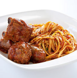 Pasta with hearty Italian meat sauce (Sunday gravy)