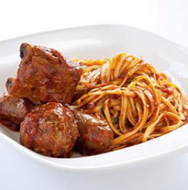 Pasta with hearty Italian meat sauce (Sunday gravy)