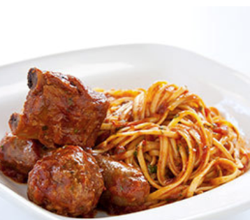 Pasta with hearty Italian meat sauce (Sunday gravy)