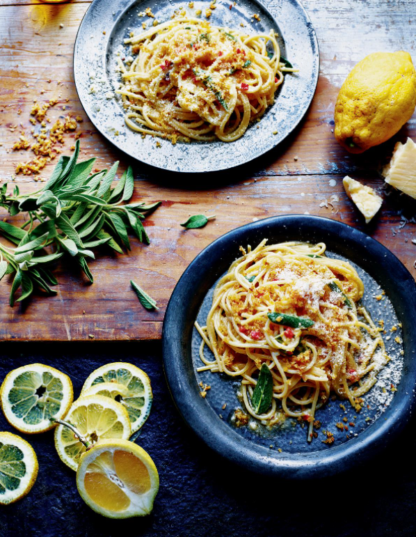 Pasta with lemon, sage, chilli and Parmesan