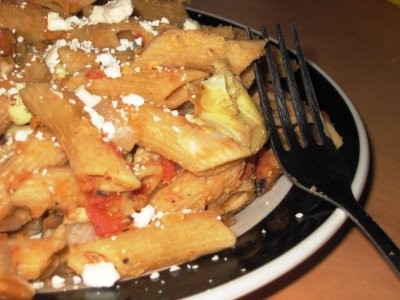 Pasta with lentils and artichokes
