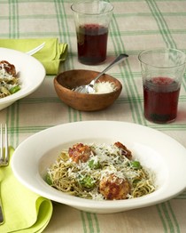 Pasta with mint pesto and fava
